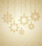 Vector winter background with beautiful various snowflakes