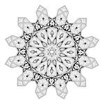 Black and white Arabic middle eastern floral pattern motif, based on Arabian ornament