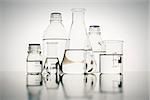 An image of some glass bottles in the laboratory