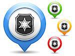 Map marker with icon of a police, vector eps10 illustration