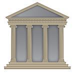 Roman/Greek Temple with ionic columns, high detailed with outline