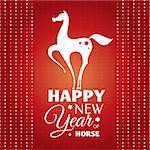 new year card with horse vector illustration