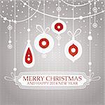 Christmas retro vintage greeting card vector illustration