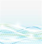 Illustration abstract water background, wavy design - vector
