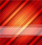 Illustration techno abstract red background, striped texture - vector