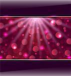 Illustration abstract pink card with bokeh effect - vector