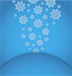 Illustration Christmas applique with set snowflakes - vector