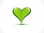 abstract eco heart icon vector illustration
