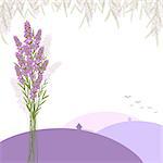 Purple Lavender Flower Greeting Card