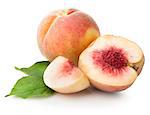Juicy peaches isolated on a white background