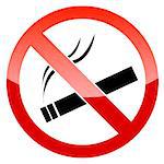 Vector No Smoking Sign on white background