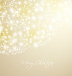 Golden christmas background with snow and stars