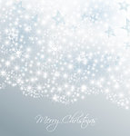 Silver christmas background with snow and stars