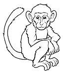 An illustration of a stylised monkey perhaps a monkey tattoo