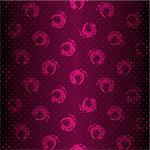 Purple shiny seamless pattern with big grungy polka dots (vector EPS 10)