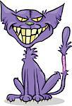 Cartoon Illustration of Spooky Halloween Zombie Bad Cat