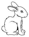 An illustration of a stylised rabbit perhaps a rabbit tattoo