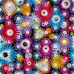 Seamless vivid floral spring pattern with translucent colorful flowers (vector EPS 10)