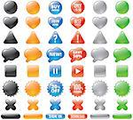 Set Of Glossy Buttons For Web, App Or Icons
