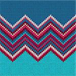 Knitted Seamless Fabric Pattern, Beautiful Blue Red Pink Knit Texture