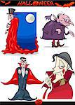 Cartoon Illustration of Halloween Holiday Themes like Vampire or Count Dracula