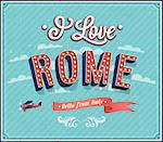 Vintage greeting card from Rome - Italy. Vector illustration.