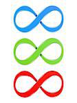 Infinity symbols, blue, green and red colors, vector eps10  illustration