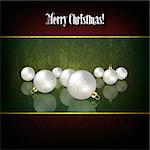 Abstract celebration greeting with white Christmas decorations on green