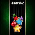 Abstract celebration greeting with color Christmas decorations on black