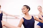 Portrait of teenage ballerina in class