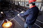 Working in cast iron foundry