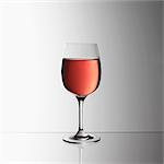 Glass of rosé wine