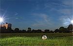 Soccer ball and grassland