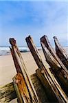 Shipwreck remains, Skeleton Coast, Namib Desert, Namibia, Africa