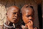 Close-up portrait of Himba children, Kaokoveld, Namibia, Africa