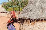 Portrait of Himba woman, showing hairstyle of Himba women, Kaokoveld, Namibia, Africa
