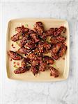 Overhead View of Chicken Wings, Studio Shot