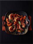 Overhead View of Grilled Shrimp, Studio Shot