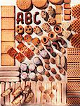 Lots of different biscuits (view from above)