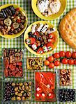 Assorted Mediterranean appetisers (view from above)