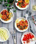 Prawns with tomato salad