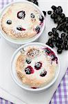 Quark soufflÈ with blackcurrants