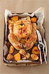 Chicken baked with lemon and onion