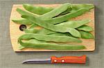 Green Beans on a Cutting Board