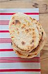 Pile of grilled pita breads