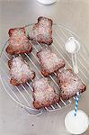 Bear-shaped carrot cakes on a cooling rack