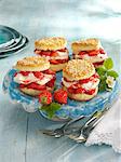 Scones with cream and strawberries