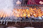 Barbecued skewers of meat at a market in North Africa