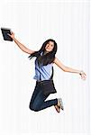 Teenage girl jumping