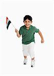 Boy holding an Indian flag